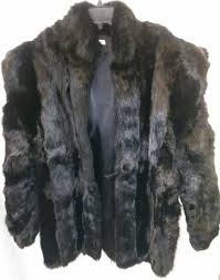 1950's Medium Vintage Black Rabbit Fur button Jacket coat ...