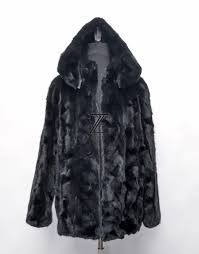 Handmade Mink Fur Hooded Jacket - Detachable Double Fur Hood ...