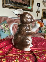 English Country Whimsical Bobtail Bunny Rabbit Teapot by Tony Wood Studio England - Etsy Israel