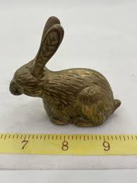 Vintage Kitsch Small Brass Bunny/Rabbit/Hare Figurine Statue ...