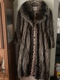 Vintage Bernard Held Racoon Fur Full Length Coat With Inner Belt | eBay