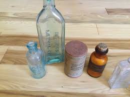 6 Vintage Antique Bottles Medicine Apocathary Chem Retro ...