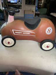 Vintage Radio Flyer Little Red Roadster Metal Push Race Car #8 | eBay