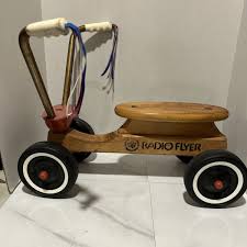 Vintage Radio Flyer Tricycle Maple Wood 4 Wheel Scooter ...