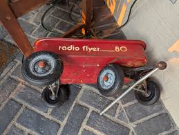 RED RUSTY RADIO FLYER radio flyer 80 wagon - Illinois barn find rusty unrestored | eBay