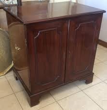 Classic Mahogany Two Door Cabinet With Handles | Chairish