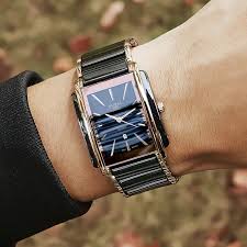 mens business casual watch black ceramic stainless - Temu