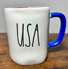 Rae Dunn Artisan Collection Magenta 192 USA Mug 4 of July ...