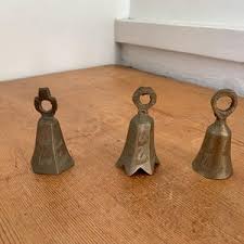 Vintage Brass Bells Set of 3 India Bohemian Indian Solid ...