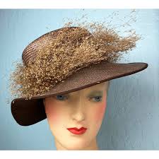 C 1910 Helen Crosby Straw Sun Hat With Grass ? Trim Brown - Etsy