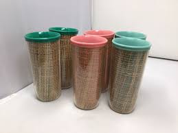 Vintage Raffia ware Tumblers Set Of 6 Multicolored | eBay