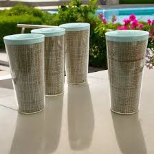 Vintage Raffia Ware Beverage Tumbler Set of 4 - Etsy