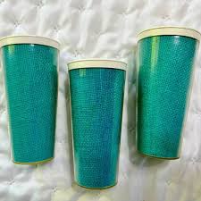 Raffiaware | Kitchen | Vintage Turquoise Raffiaware Tumblers ...