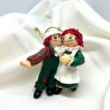 Raggedy Ann and Andy Miniature Ornament Set, Christmas Ornament, Wood, Vintage - (1970's) - Etsy