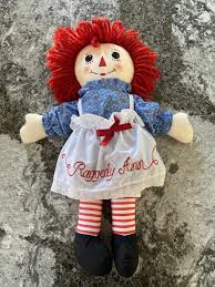 Handmade By Aurora Raggedy Ann Plush Doll Yarn Hair 16" Doll ...