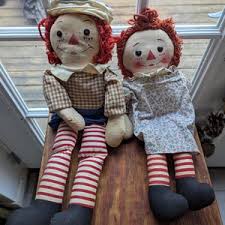 VINTAGE Raggedy Ann and Andy Dolls! Made by Knickerbocker - Etsy