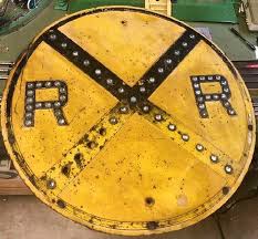 RARE VINTAGE ORIGINAL Railroad Crossing Sign w/ Glass Marble Reflectors $291.00 - PicClick