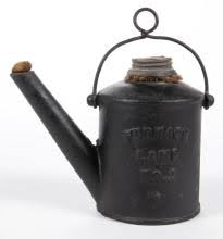 Sold at Auction: RAILROAD LANTERN AND FURNACE LAMP, LOT OF TWO