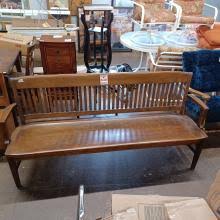 Sold at Auction: Mission oak style deacon's bench