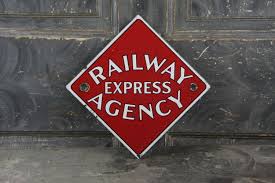 Authentic Vintage Railway Express Agency Porcelain Sign - Etsy