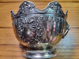 French Silver Plated Chiller Bowl Lion Heads & Grapes Motif Elegant Centerpiece | eBay.de