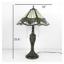 16 Inch Retro Tiffany Table Lamp Stained Glass Beads Cone ...