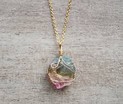 Pastel Rainbow Quartz Necklace, Gold Filled Quartz Chain ...