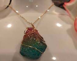 Natural Rainbow Crystal Gemstone Pendant Necklace - Etsy