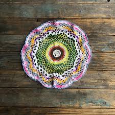 1970s Rainbow Doily | Bohemian | Unique Crochet Tabletop ...