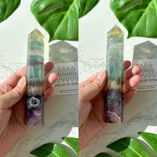 Natural Rainbow Fluorite Crystal Point Tower/High Quality ...