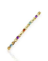 14k Gold Gemstone Station Bracelet (6.875") – Kota