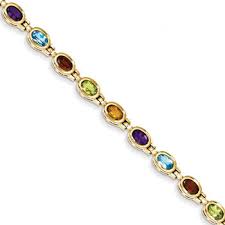 14k Yellow Gold Gemstone Rainbow Bracelet– MBJ Consignment ...