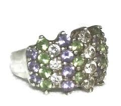 Vintage Pastel Stones CZ Sterling Silver Ring Pinky Band Size 5.75 Girls | eBay