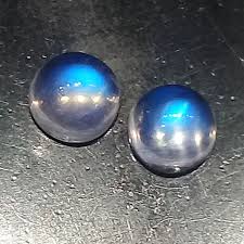EXCELLENT LUSTER BEAUTIFUL NATURAL BLUE MOONSTONE 9MM PAIR ...