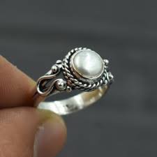 Natural Pearl Ring – 925 Sterling Silver Boho Stylish Ring for Women and Girls | eBay