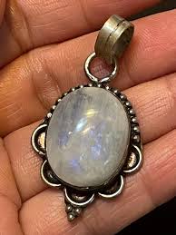 Vintage Moonstone Sterling Silver Pendant: Ethereal Gemstone ...