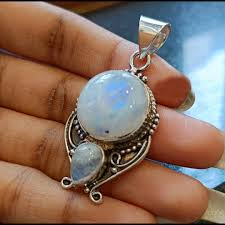 Rainbow Moonstone Pendant: 925 Sterling Silver Gemstone ...