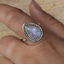 Rainbow Moonstone Pear Gemstone 925 Sterling Silver Women's ...