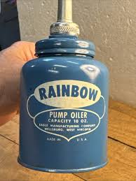 Vintage Eagle Rainbow Blue 10oz Pump Oiler Can USA WV in ...