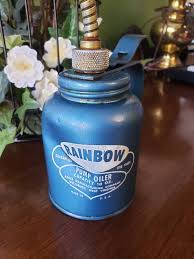 Vintage Rainbow Pump Oiler 10 Oz. Blue Oil Can Wellsburg WV ...