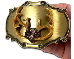 Vintage Belt Buckle 1980 Moose Buck Deer Antlers USA Made by ...