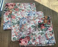 Set Of 3 Vintage Ralph Lauren Allison Floral Cotton Window ...
