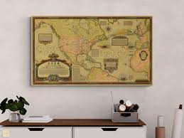Vintage 1928 Map Showing the Overland and Overseas Flights ...
