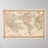 Vintage old world Maps Antique map Poster | Zazzle
