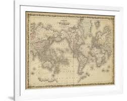Johnson's Map of the World' Art Print | Art.com