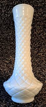 Vintage RANDALL Milk Glass 9" Bud Vase - Large Base Diamond ...