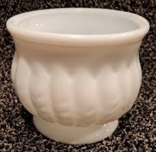 RANDALL Milk Glass Planter / Bowl, Vintage Banded Wheat ...