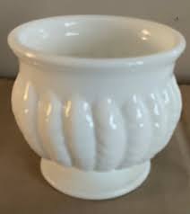 Vintage Randall Milk Glass Footed Planter: Wheat Pattern ...