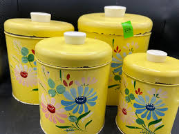 Lot - vintage ransburg tin canister set