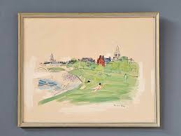 C 1965 Raoul Dufy (French 1877-1953) Lithograph Charles River Boston - W HARTFORD CT Fresh 20th C Estates Art & Design Summer Spectacular